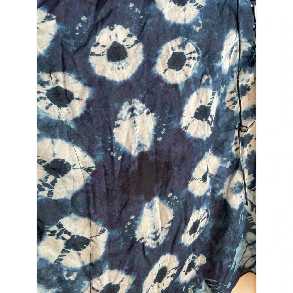 $98 Anthropologie Tie Dye Caftan Large 10 Blue Soft Modal Swim Cover Up Poncho